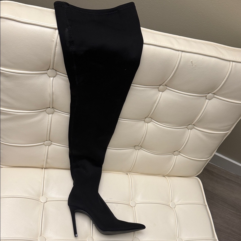 Zara Sleek Black Over-the-Knee Boots